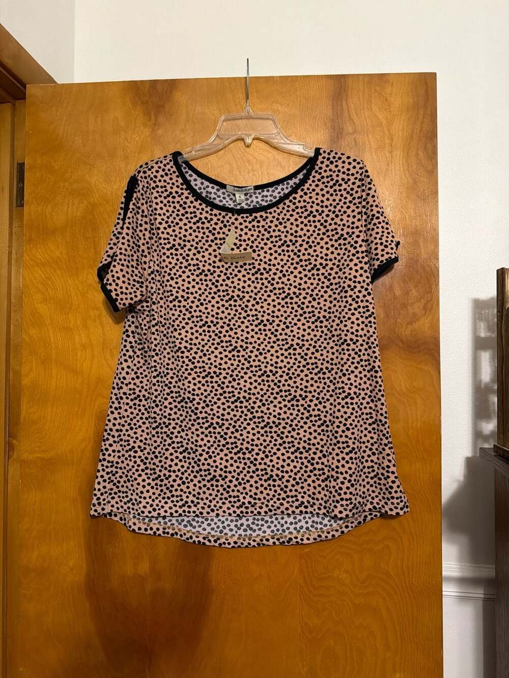 Ana & Kate Women's XL Cheetah Print Ringer Tee NWT Tan/Black